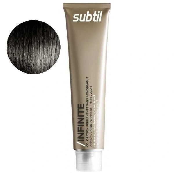 Coloration permanente sans ammoniaque de la marque Subtil produit Infinite N°3.00 Châtain foncé intense 60 ML