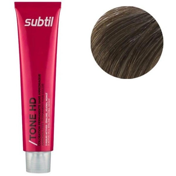 Coloration ton sur ton sans ammoniaque de la marque Subtil produit TONE HD 7.12 perle ombrée 60 ml