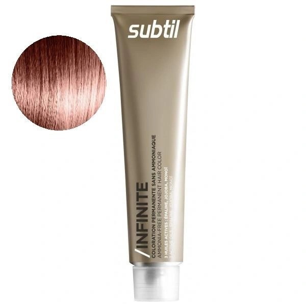 Coloration permanente sans ammoniaque de la marque Subtil produit Infinite N°6.45 Blond foncé cuivré acajou 60 ML