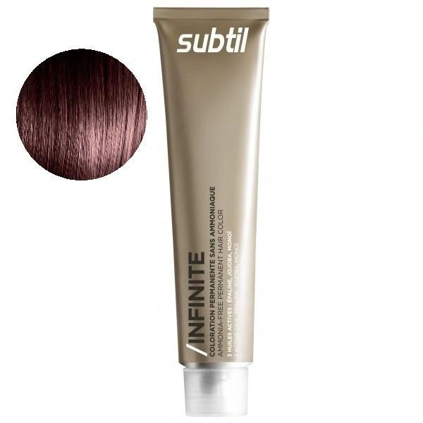 Coloration permanente sans ammoniaque de la marque Subtil produit Infinite N°6.75 Blond foncé marron acajou 60 ML