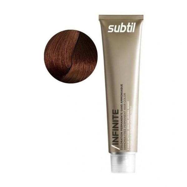 Coloration permanente sans ammoniaque de la marque Subtil produit Infinite N°6.4 Blond foncé cuivré 60 ML