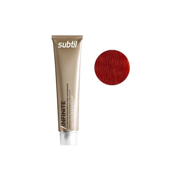 Coloration permanente sans ammoniaque de la marque Subtil produit Infinite N°7.64 Blond rouge cuivre 60 ML