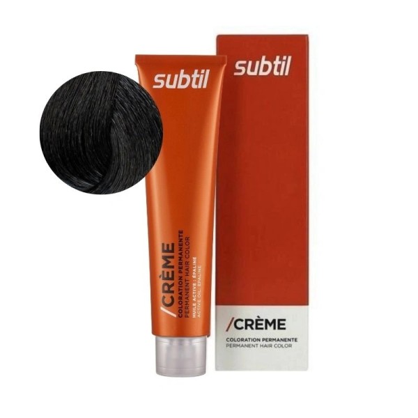 Coloration permanente de la marque Subtil Crème produit N°4.11 Châtain cendré profond 60 ML