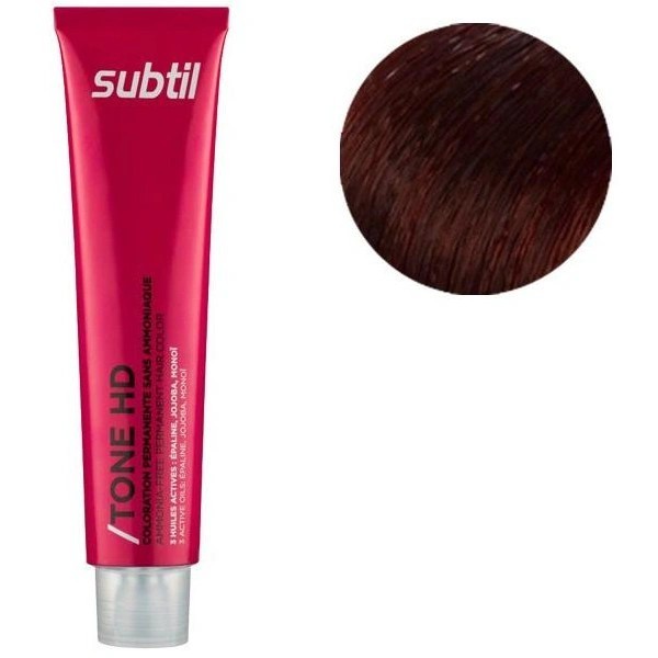 Coloration ton sur ton sans ammoniaque de la marque Subtil produit Tone HD N°5.65 Rouge Acajou Intense 60 ML