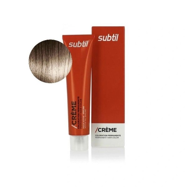 Coloration permanente de la marque Subtil Crème produit N°7.18 Blond cendré beige 60 ML