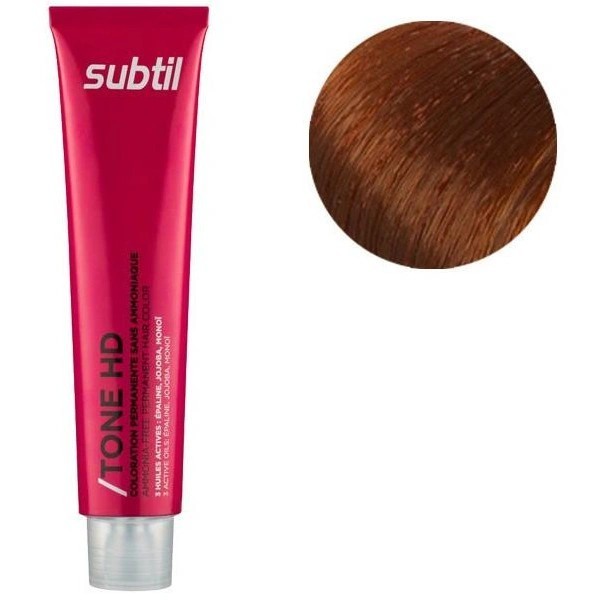 Coloration ton sur ton sans ammoniaque de la marque Subtil produit Tone HD N°7.43 Cuivré Miel 60 ML