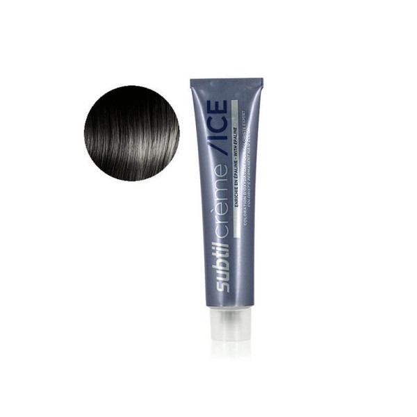 Coloration permanente fondamentales froides de la marque Subtil produit Crème ICE N°4 Châtain 60 ML