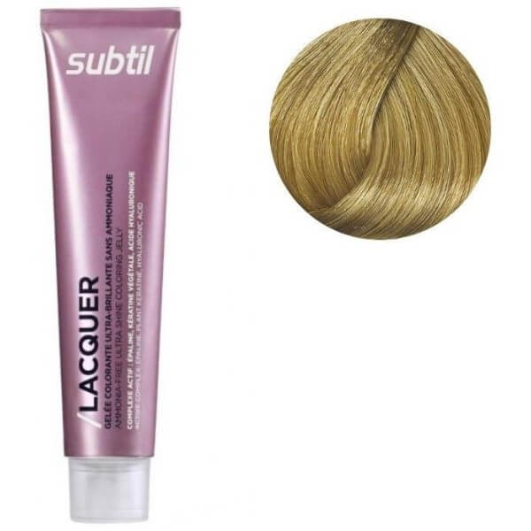 Coloration ton sur ton sans ammoniaque de la marque Subtil produit Lacquer n°9.3 Blond très clair doré 60 ML