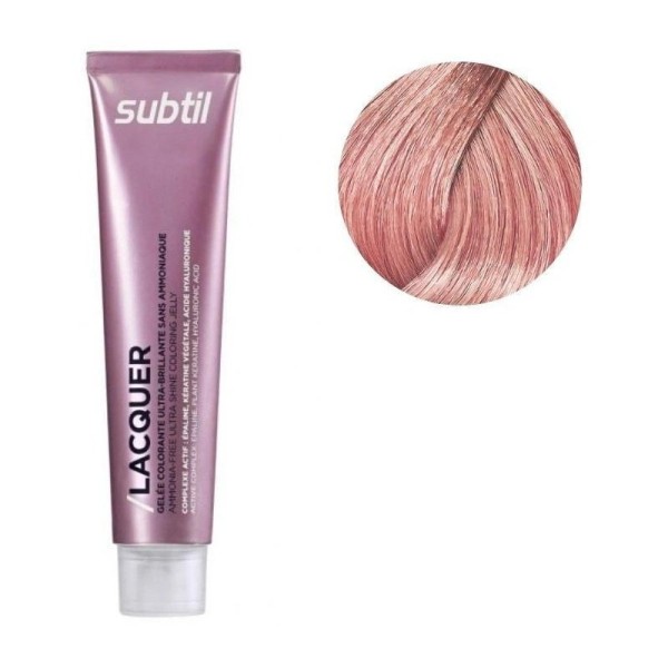 Coloration ton sur ton sans ammoniaque de la marque Subtil produit Lacquer N°9.24 Blond très clair irisé cuivré 60 ML