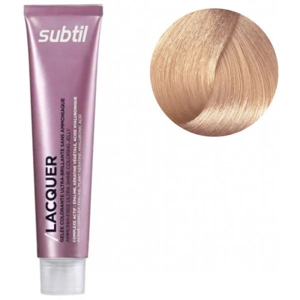 Gelée colorante ultra-brillante sans ammoniaque de la marque Subtil produit Lacquer N°10.8 Blond très très clair beige 60 ML