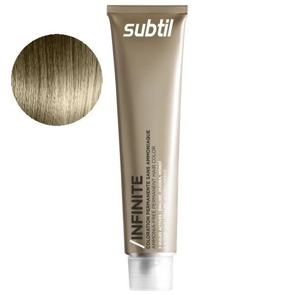 Coloration permanente sans ammoniaque de la marque Subtil produit Infinite N°8.1 Blond clair cendré 60 ML