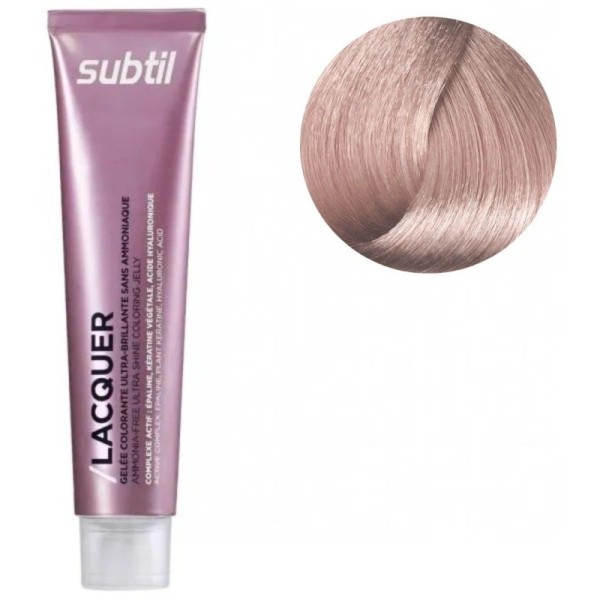 Gelée colorante ultra-brillante sans ammoniaque de la marque Subtil produit Lacquer  N°9.12 Blond très clair cendré irisé 60 ML